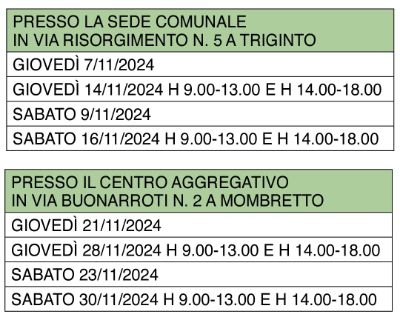 Calendario distribuzione iniziale massiva ecuosacco